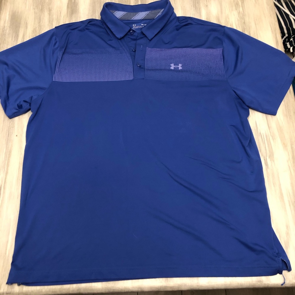 Blue under armour polo shirt